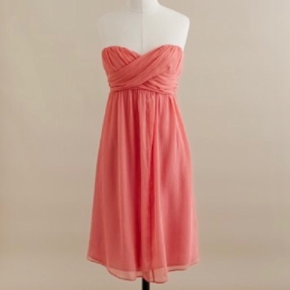 J. Crew Taryn Peach Strapless Sweetheart Dress - Picture 1 of 8